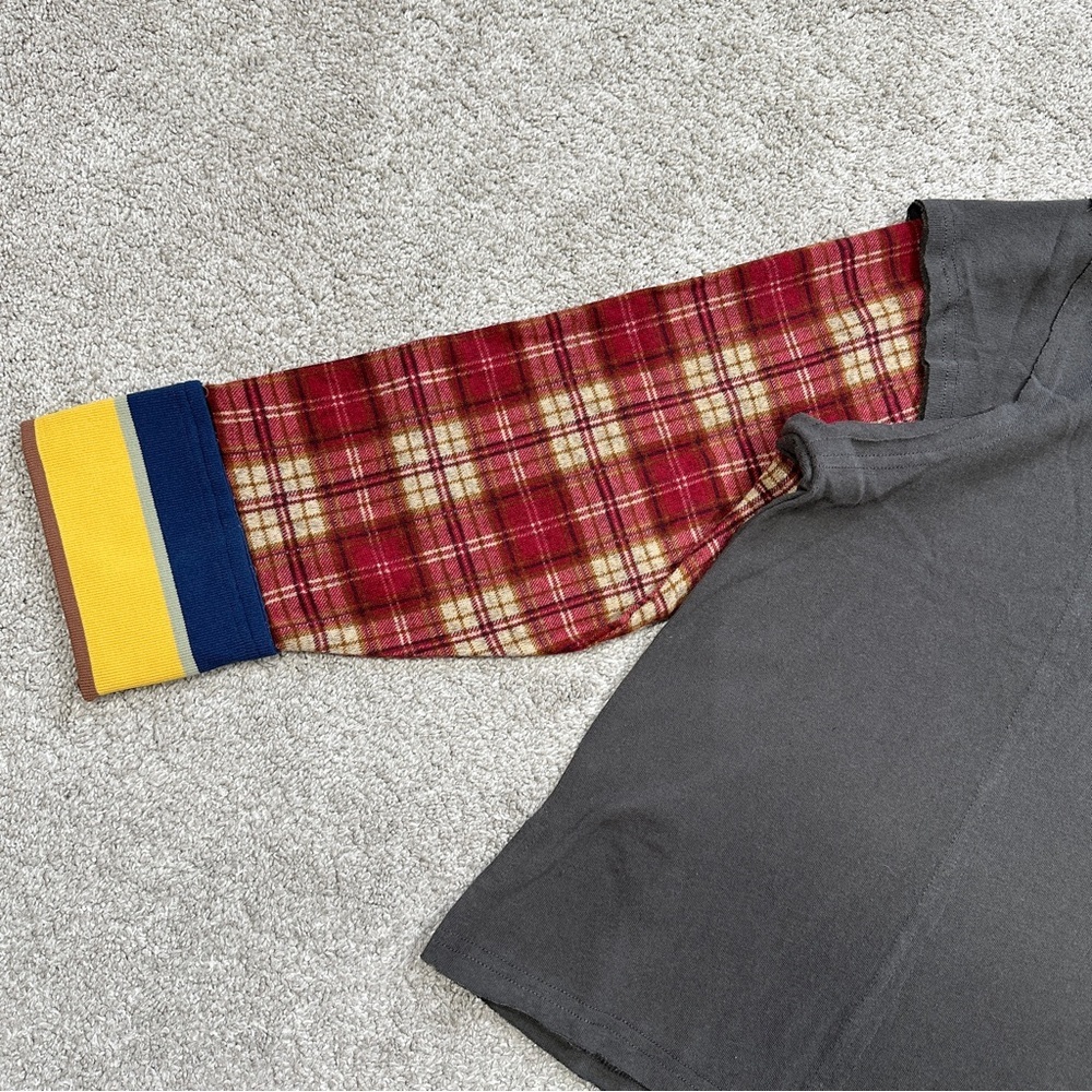 SOLD | Natural Life Penny Layered Knee Tee Top Longsleeve Boho in Charcoal Multi - Picture 6 of 14